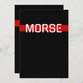 Invitation Signal silencieux Morse Code Ligne rouge Conceptio (Devant / Derrière)