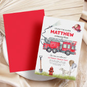 Invitation Signaler l'alarme Camion d'incendie Anniversaire