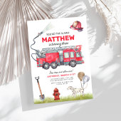 Invitation Signaler l'alarme Camion d'incendie Anniversaire