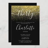 Invitation Signature 30e anniversaire Parties scintillant d'o (Devant / Derrière)