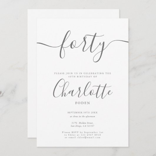 Invitation Signature 40e anniversaire (Devant / Derrière)