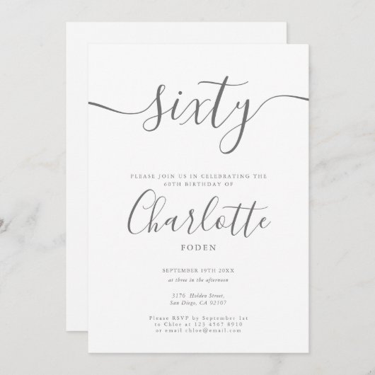 Invitation Signature 60e anniversaire (Devant / Derrière)