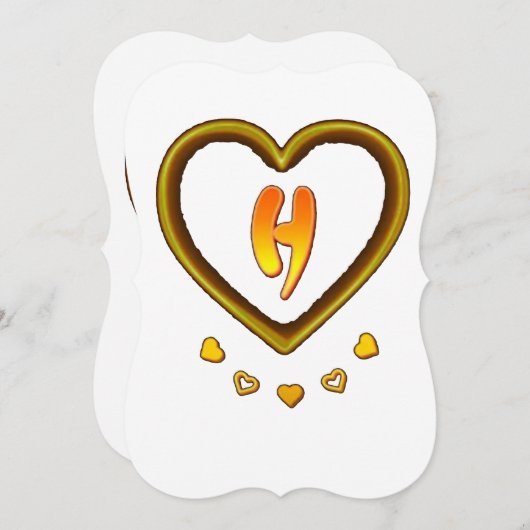 Invitation signature avec la lettre h, (Devant / Derrière)