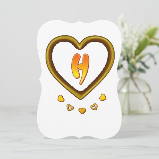 Invitation signature avec la lettre h, (Debout devant)