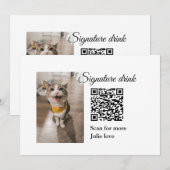 Invitation Signature boisson scanner QR code ajouter le nom d (Devant / Derrière)