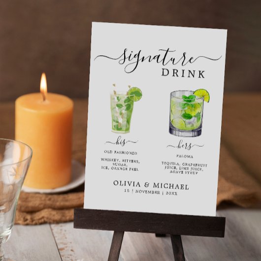 Invitation Signature Boissons Signé Modèle, Signature Cocktai