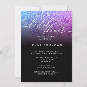 Invitation Signature de Mariage Rose Turquoise Pailleté