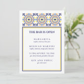 Invitation Signature en mosaïque jaune de la marine espagnole (Debout devant)