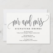 Invitation Signature mariage Boissons Signal - Belle Calligra (Devant)