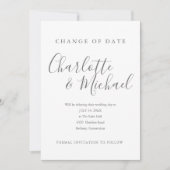 Invitation Signature moderne Modifier la date reportée (Devant)
