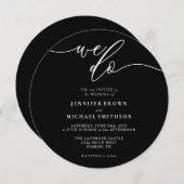 Invitation Signature noire Nous faisons Mariage Cercle (Devant / Derrière)