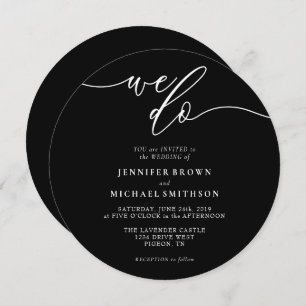 Invitation Signature noire Nous faisons Mariage Cercle