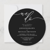 Invitation Signature noire Nous faisons Mariage Cercle (Devant)