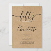 Invitation Signature Rustic Kraft 50e anniversaire (Devant)