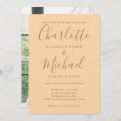 Invitation Signature Script Photo Champagne Mariage (Devant / Derrière)