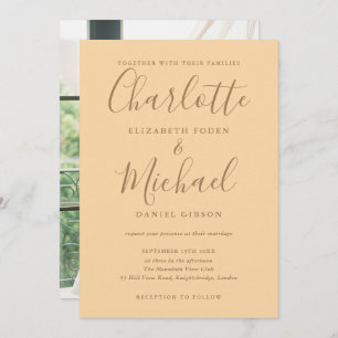 Invitation Signature Script Photo Champagne Mariage