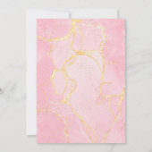 Invitation Signature Script Pink Gold Agate Mariage en marbre (Dos)