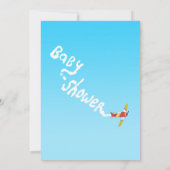 Invitation Signaux de fumée des avions BABY SHOWER d'aquarell (Dos)