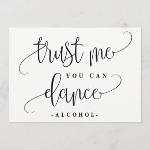 Invitation Signe d'alcool pour danser - Jolie calligraphie