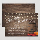 Invitation SIGNE D'Amour Rustique Vin Baril Fête des mariées (Devant / Derrière)