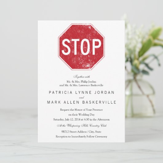 INVITATION SIGNE D'ARRÊT DÉTESTÉ (Debout devant)