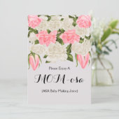 Invitation Signe de barre de mamans pour le baby shower (Debout devant)