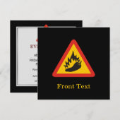 Invitation Signe de danger de piment (Devant / Derrière)