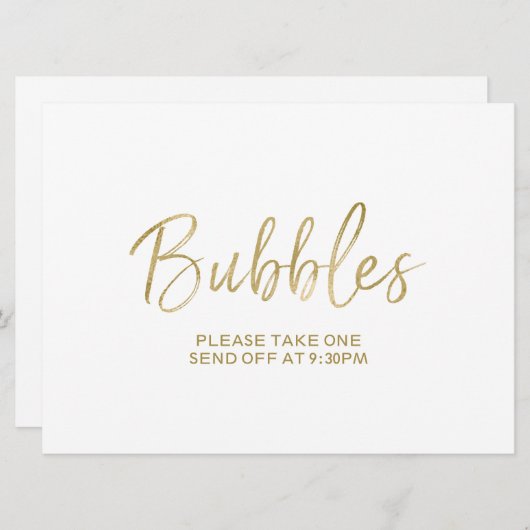 Invitation Signe de départ de mariage "Bulle" | Élégant (Devant / Derrière)