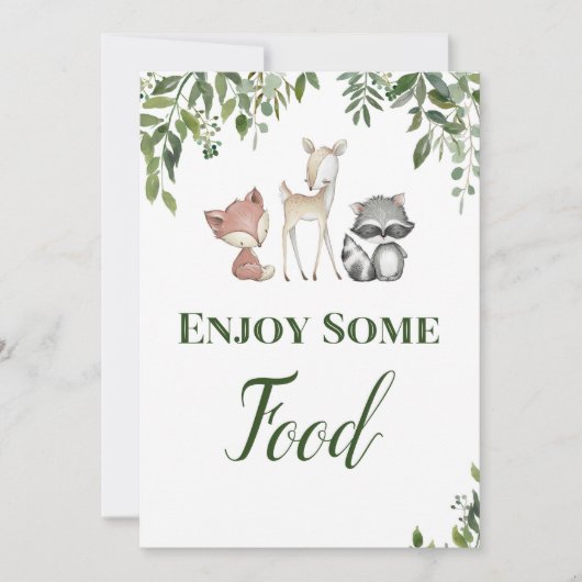 Invitation Signe de fête de Woodland - profitez d'un signe al (Devant)