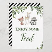 Invitation Signe de fête de Woodland - profitez d'un signe al (Devant / Derrière)