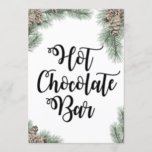 Invitation Signe de la barre de chocolat chaud Pinecone d'hiv