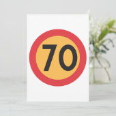 Invitation SIGNE DE LA ROUTE À 70 Vitesse Limite (Debout devant)