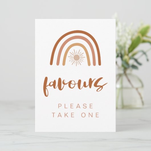 Invitation SIGNE DE LA TABLE TINLEY Boho Terracotta Rainbow F (Debout devant)