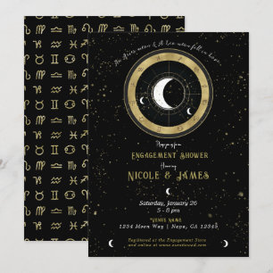 Invitation Signe de lune du zodiaque d'astrologie personnalis