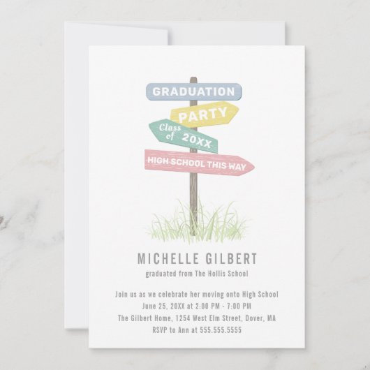 Invitation Signe de rue Parti de la 8e année (Devant)