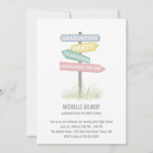 Invitation Signe de rue Parti de la 8e année (Devant)