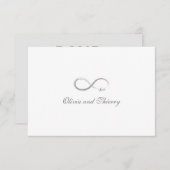 Invitation Signe d'infini Unique Gris Or Blanc Mariage RSVP (Devant / Derrière)