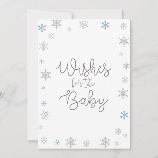 Invitation Signe du Baby shower de neige de l'hiver Taille 5x (Devant)