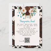 Invitation signe du Fonds pour lune de miel Turquoise Fleur s (Devant)