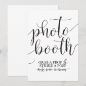 Invitation Signe du Mariage de la cabine de photo - Attrapez  (Devant / Derrière)