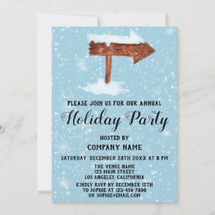 Invitation SIGNE EN BOIS White Snow Blue Company Fête des fêt