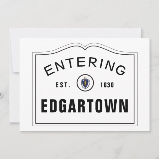 Invitation Signe entrant du Massachusetts de ville (Devant)