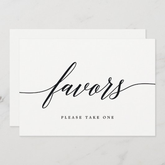 Invitation Signe Faveurs - Script moderne (Devant / Derrière)