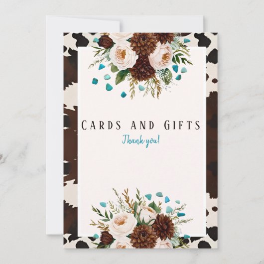 Invitation SIGNE Fleur sauvage Occidental Turquoise "Cartes & (Devant)