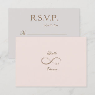 Invitation Signe Infini Blush Rose Réponse de Mariage sur Mes