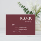 Invitation Signe Infini Burgundy Blush Élégant Mariage RSVP (Debout devant)