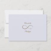Invitation Signe Infini Lilac Gris Or Mariage RSVP (Devant)