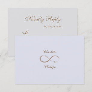 Invitation Signe Infini Lilac Gris Or Mariage RSVP
