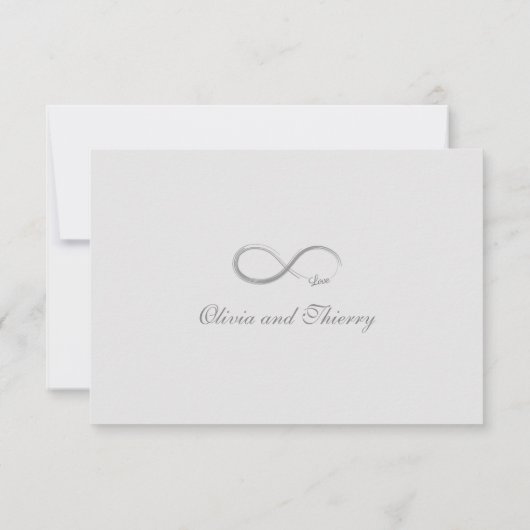 Invitation Signe infini or blanc pur gris alliance RSVP (Dos)