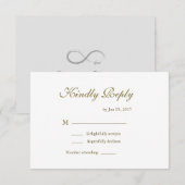 Invitation Signe infini or blanc pur gris alliance RSVP (Devant / Derrière)